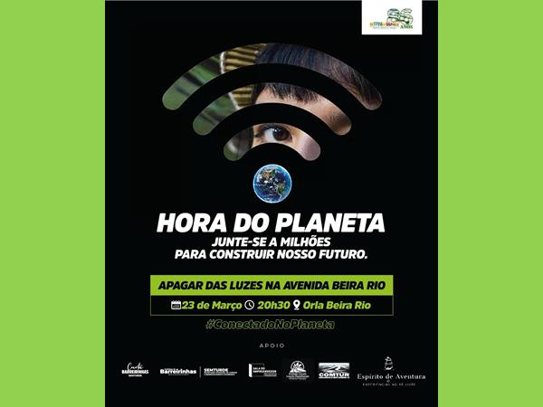 Em 23 de março de 2024, na Avenida Beira Rio, às 20h30, você está convidado a participar da Hora do Planeta