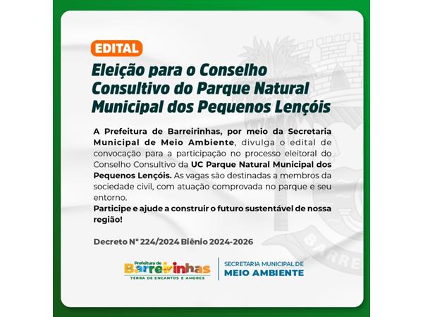 Eleição para o Conselho Consultivo do Parque Natural Municipal dos Pequenos Lençóis