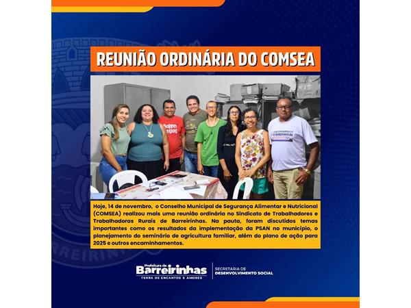 Reunião Ordinária do COMSEA